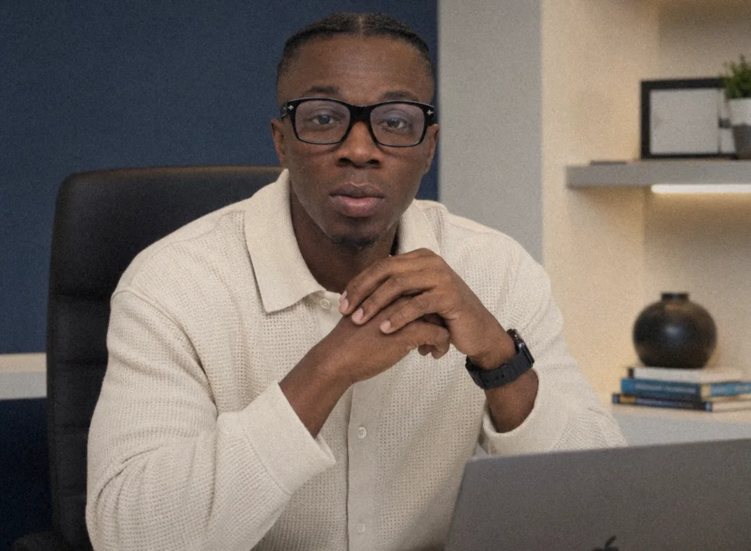 Akeem Shopeju Jr. at his desk
