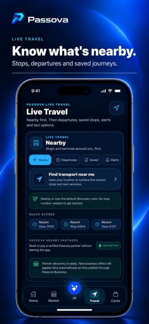 Passova app screenshot: Live Travel
